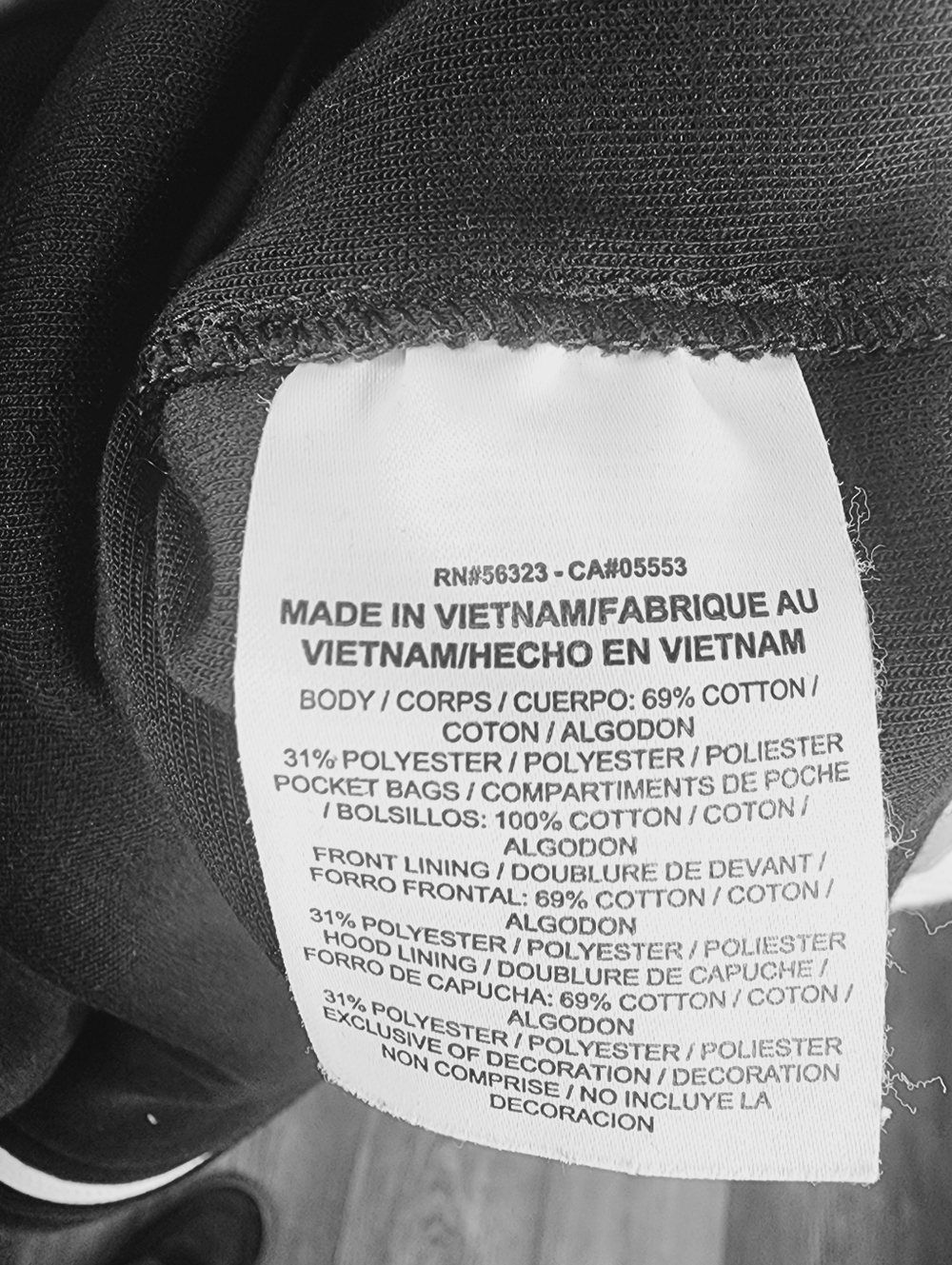Nike Black Full-Zip Hoodie with White Trim - Picture 6 of 7